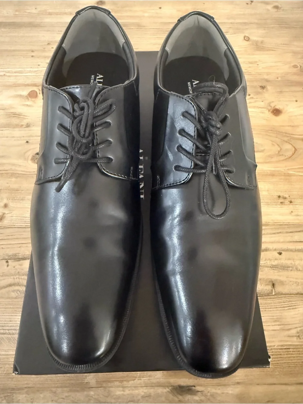 Alfani Andrew Plain Toe Derby Shoes, Size 10.5, Black, EUC